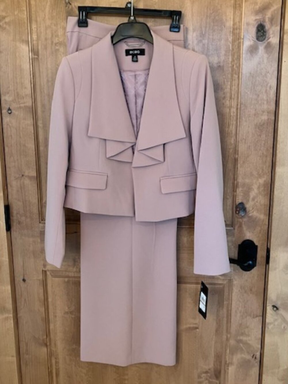BCBG NWT Pale Rose Ruffle Jacket & Wide Leg Pants Set Size 12